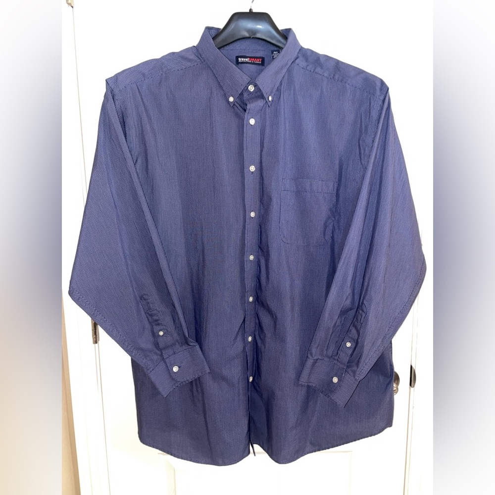 Roundtree & Yorke Blue Casual Button Down Shirt